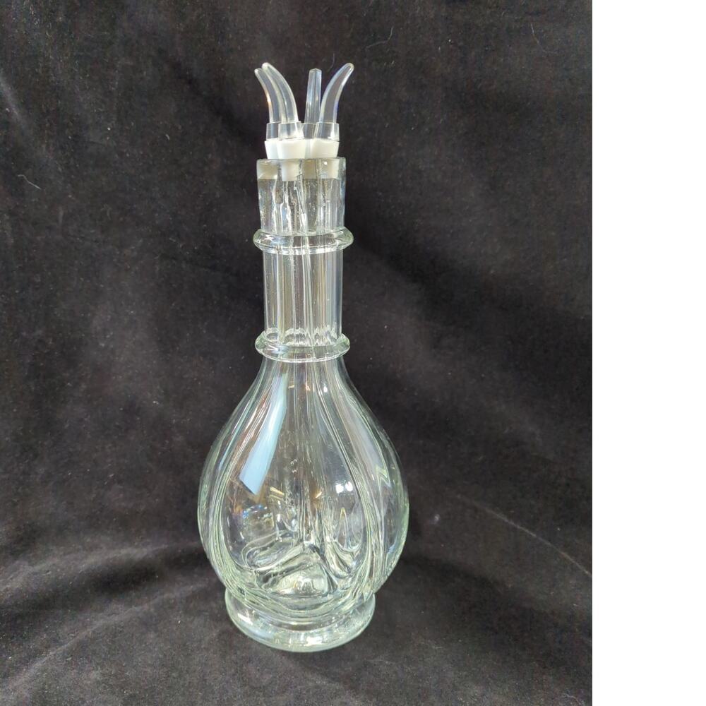 Vintage Blown Glass Four Chamber Decanter With Stoppers France
